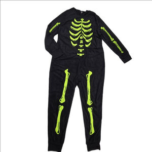 Hyde & Eek Glow in the Dark Hooded Skeleton Pajama Size Small
